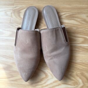 Jenni Kayne Suede Oiled Leather Mules Taupe Size 39